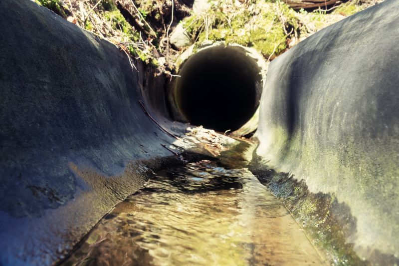 Silt Fence Setup Near Drainage Area